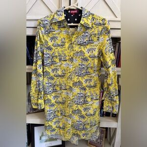 STAUD Yellow and Black Patterned Shirt